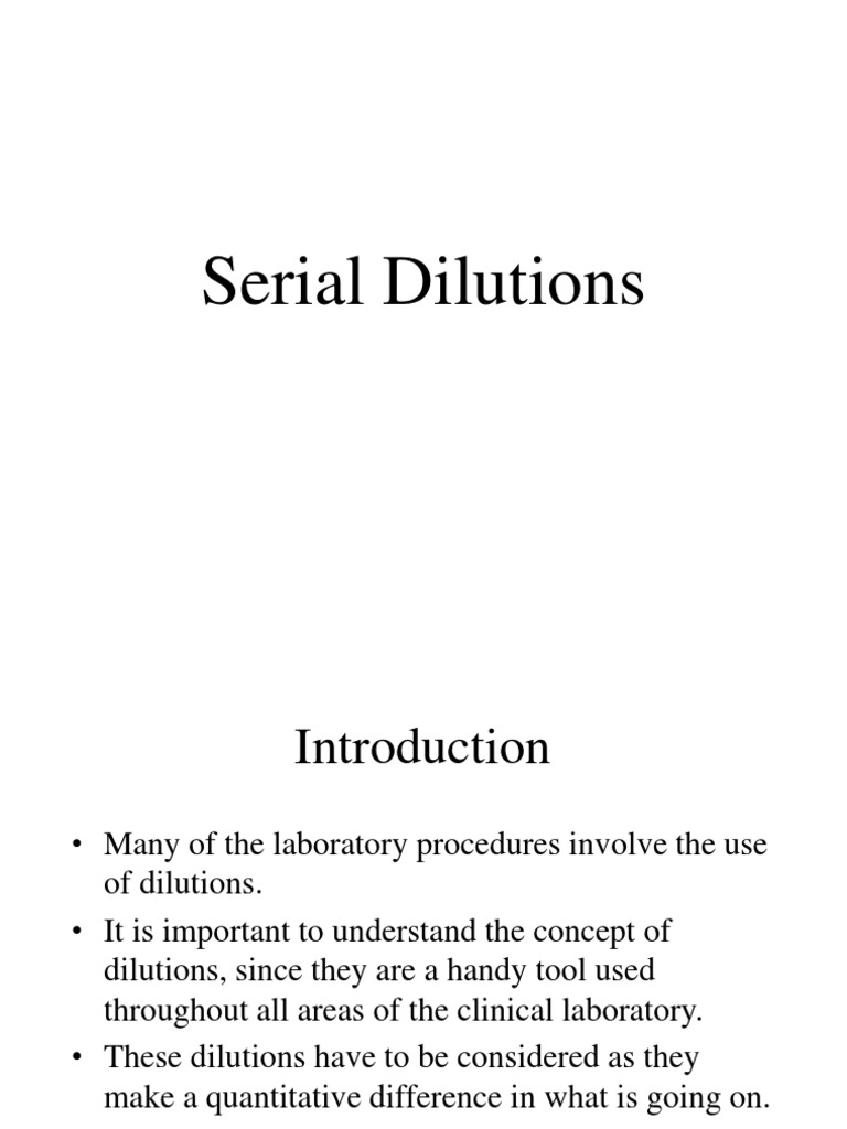 Dilution PDF Concentration Laboratories