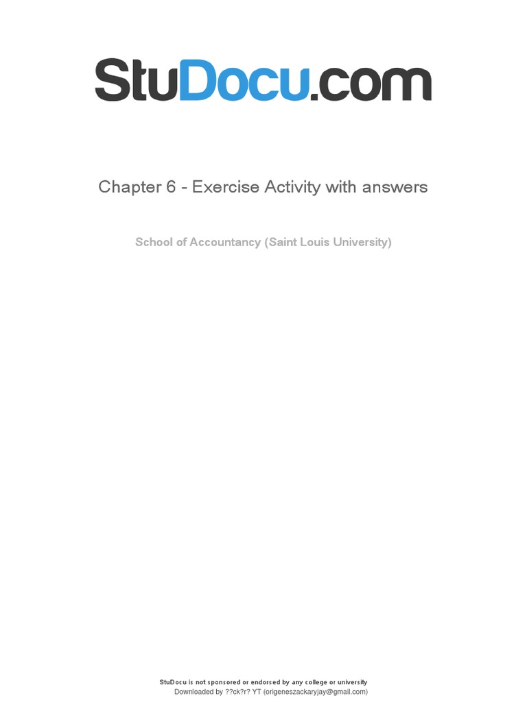 Chapter 6 Exercise Activity With Answers | PDF | Cost Of Goods Sold ...