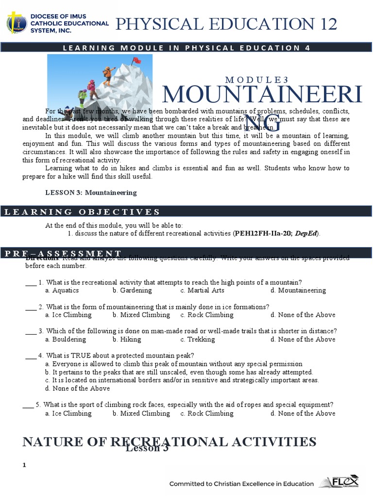 Module 3 PDF Mountaineering Hiking