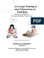 Passed1222!13!21MELCS - Kalinga - Pagsagot Sa Mga Tanong Sa Binasang Talaarawan at Anekdota
