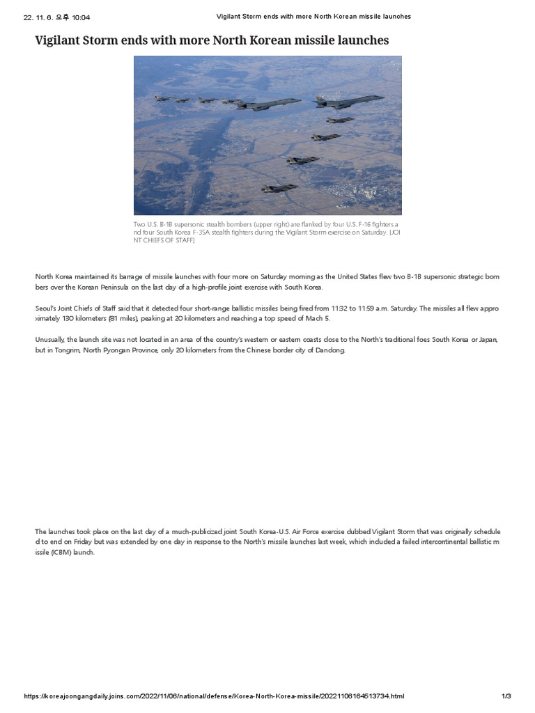 Vigilant Storm Ends With More North Korean Missile Launches PDF