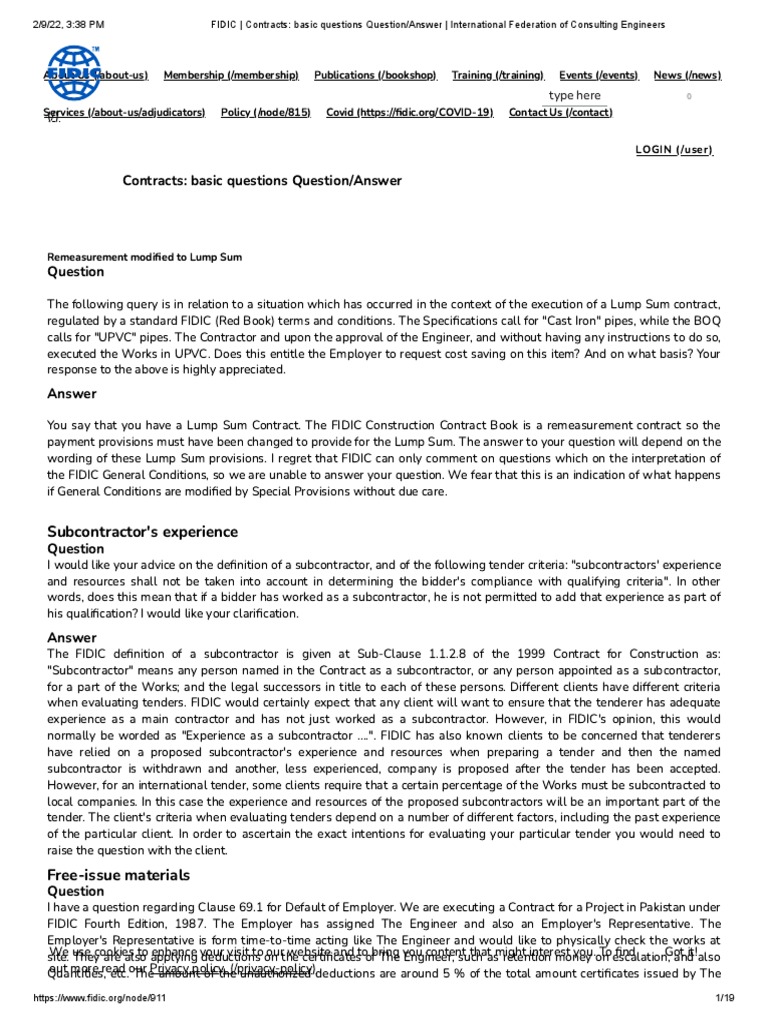 INTERNATIONAL FEDERATION OF CONSULTING ENGINEERS FIDIC CONTRACTS visual data 4