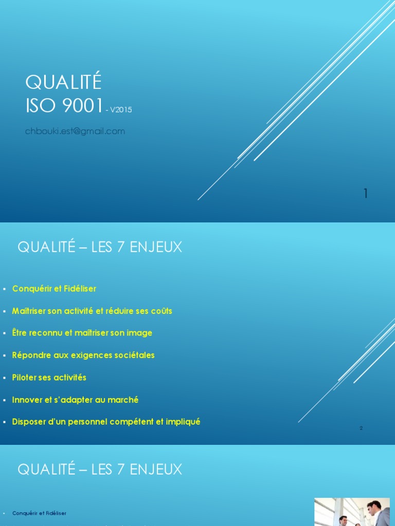 Enjeux de la qualité selon ISO 9001 | PDF | Management de la qualité ...
