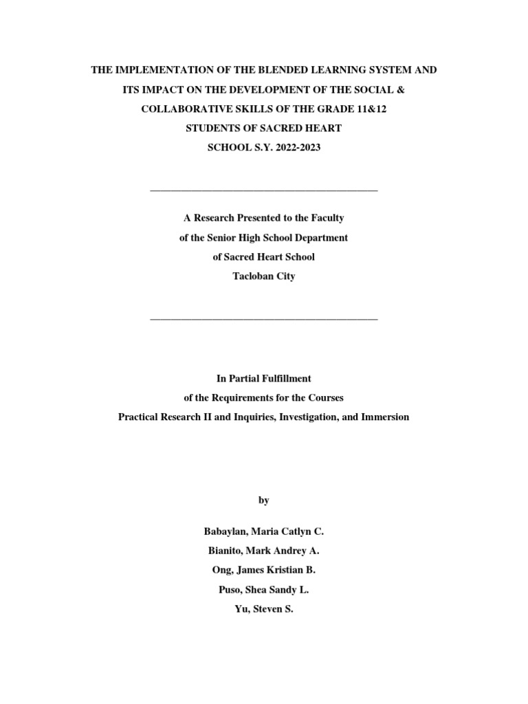 Blended Learning's Impact on Student Skills | PDF | Cognitive ...