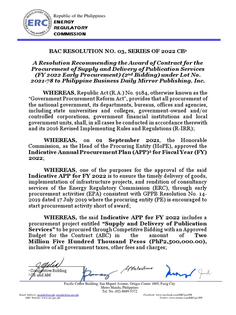 BAC+Resolution+No +03,+Series+of+2022+-+Award+Publication+2nd+Bidding ...