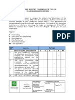 OJT Training Evaluation