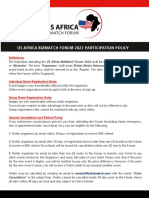 Participation Policy - US Africa BizMatch Forum 2022