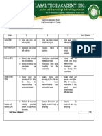 Oratorical Declamation Rubric