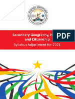 SS - Syllabus Adjustment - Secondary Geography, History and Citizenship