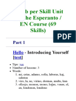 Vocab Per Skill Unit For The Esperanto - EN Course (69 Skills)