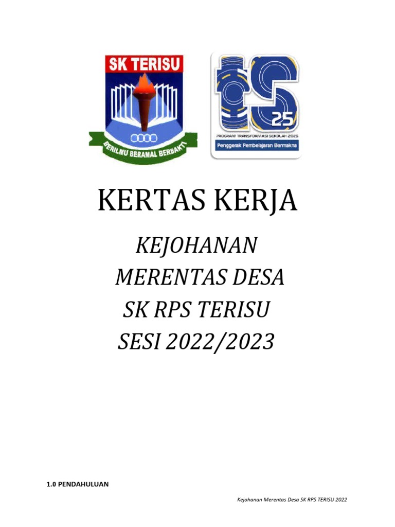 Kertas Kerja Kejohanan Merentas Desa 2022 | PDF
