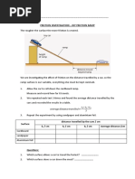 Toy Car Ramp Friction Experiment | PDF | Friction | Force
