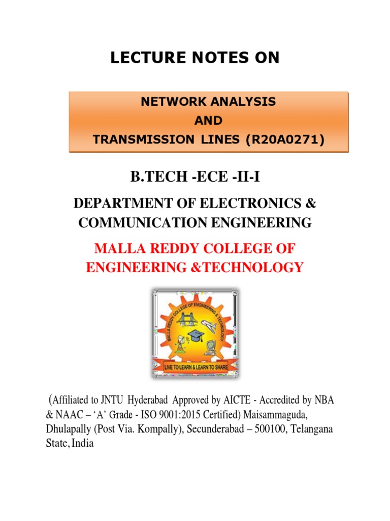 Network Analysis and Transmission Lines PDF Transmission Line