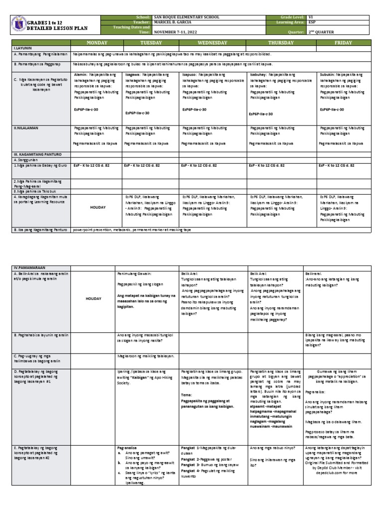 DLP Esp-6 Q2 W2 | PDF
