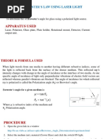 Brewster's Law & Malus' Law Experiment