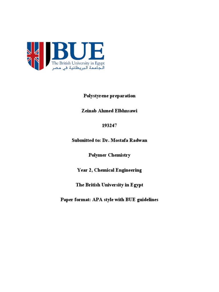 Polystyrene Preparation | Download Free PDF | Polymerization | Polymers