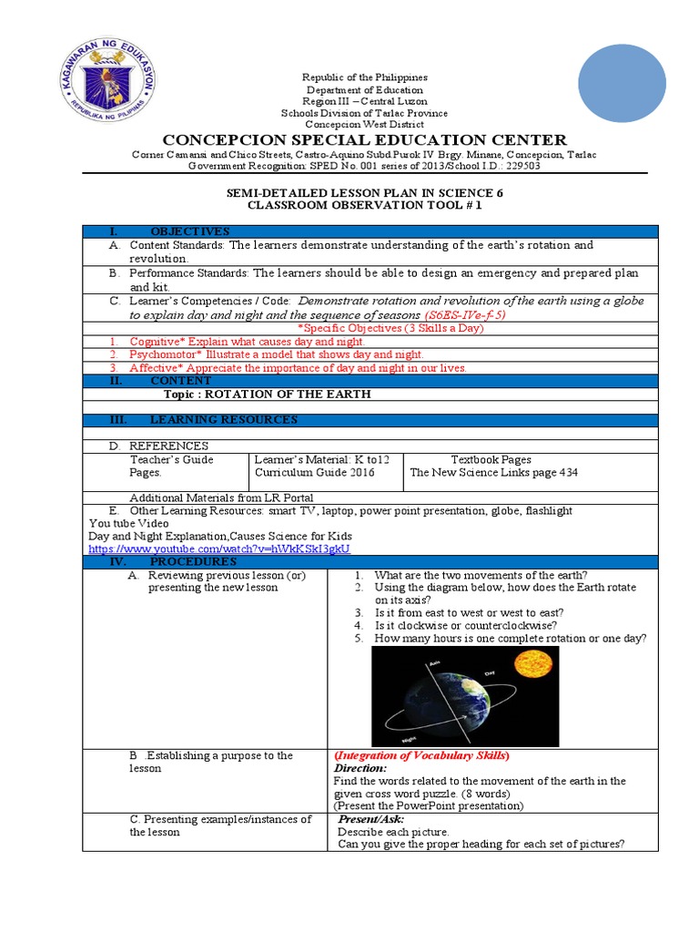 Earth's Rotation and Causes of Day and Night | PDF | Books | Learning