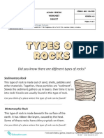 Types of Rocks Worksheet