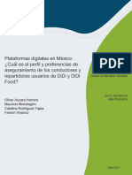 Plataformas Digitales en Mexico Cual Es El Perfil y Preferencias de Aseguramiento de Los Conductores y Repartidores Usuarios de DiDi y DiDi Food