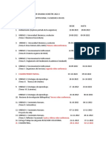 CALENDARIO ACTIVIDADES POR SEMANAS Semestre 2022-2