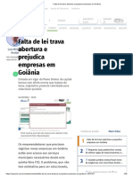 Falta de Lei Trava Abertura e Prejudica Empresas em Goiânia