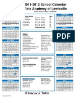 2011-2012 Calendar Vista Academy-Lewisville