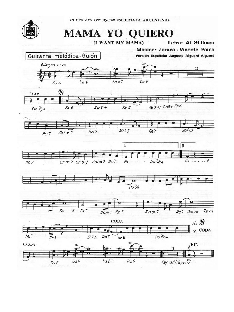 Mama Yo Quiero | PDF