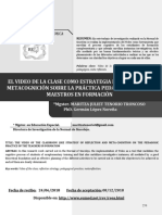 Tenorio, M y López, G. (2019) - El Video de La Clase Como Estrategia de Reflexion y Metacognicion Sobre La Practica Pedagogica