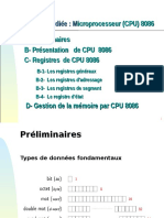A-Préliminaires B - Présentation de CPU 8086 C - Registres de CPU 8086 Icroprocesseur (CPU) 8086
