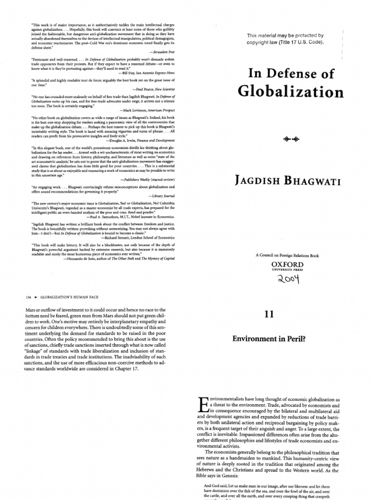 Globalization: in Defense of | PDF | World Trade Organization ...