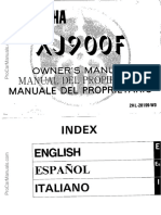 Yamaha Xj900 F 1987 Owners Manual