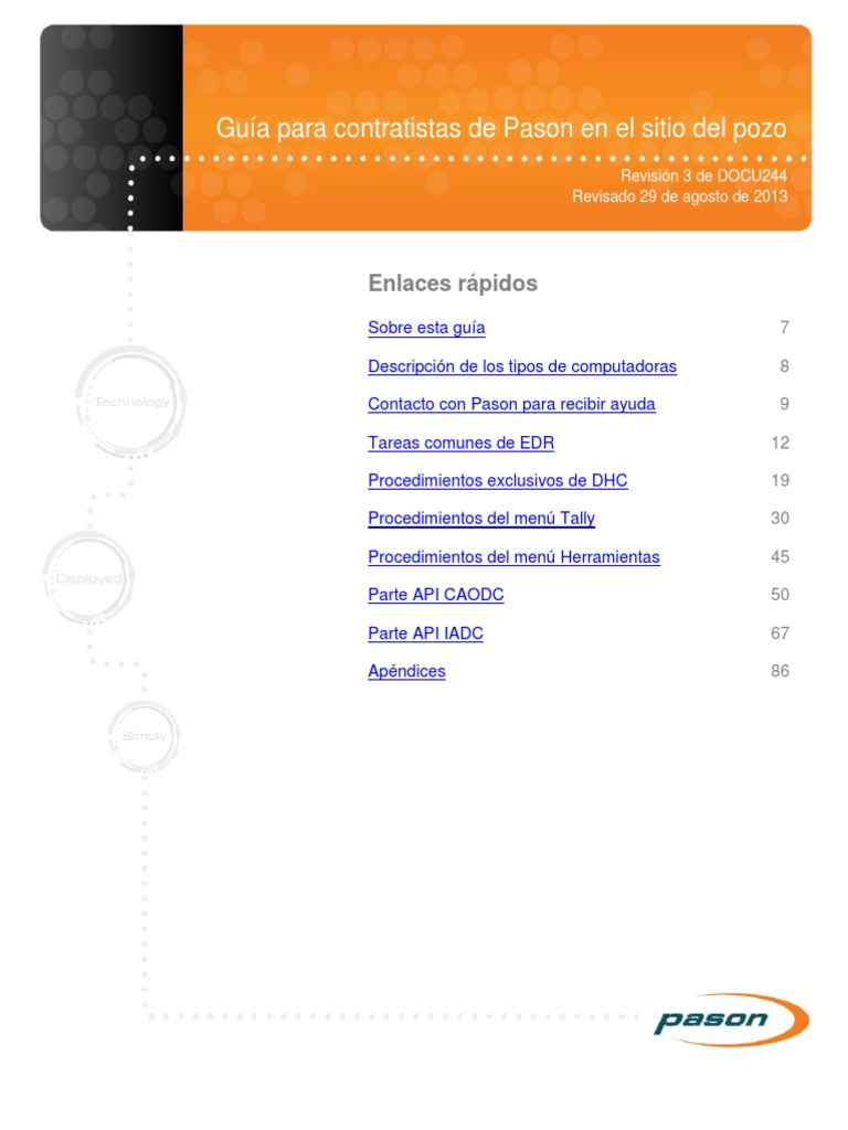 Guía Pason para El Contratista Enel Lugar Del Pozo | PDF | Servidor (Computación) | Informática