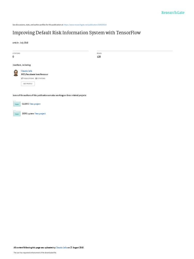 Improving Default Risk Information System With TensorFlow | PDF ...