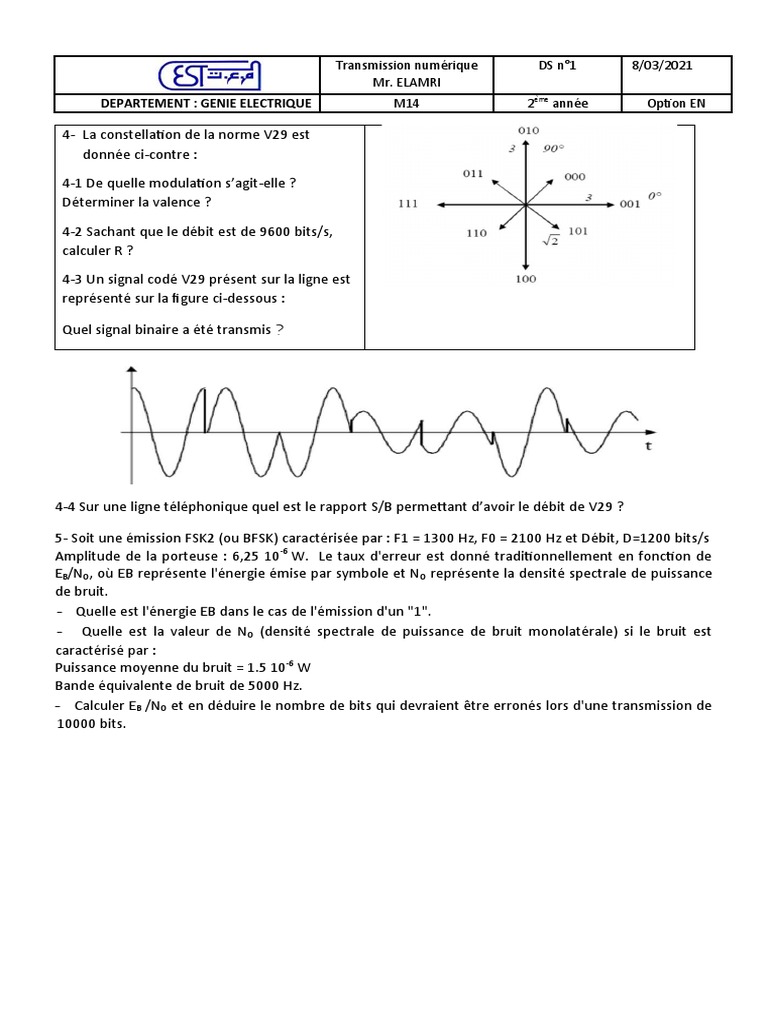 Transmission numérique et modulation FSK | PDF | Technologie et ingénierie