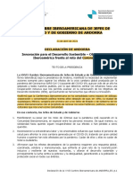 Cumbre Iberoamericana de Andorra aboga por una recuperación inclusiva