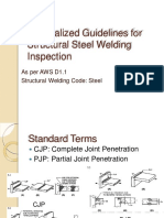 Generalized Guidelines For Structural Steel Welfing Inspection