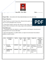 PROJECT SYNOPSIS - Floating Sun Tracker Hydraulic Solar Panel