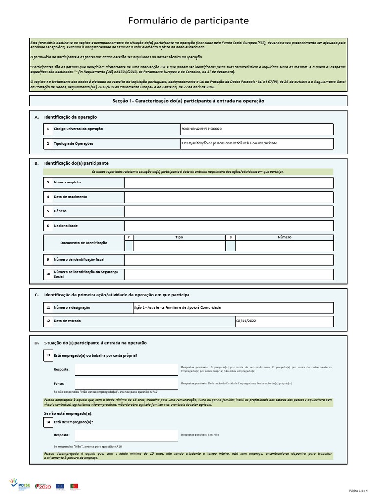 Formulário de Participante - v1.04!22!06-2021 | PDF | Desenvolvimento ...