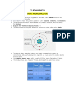 Atomic Structure Notes for Y9 Students
