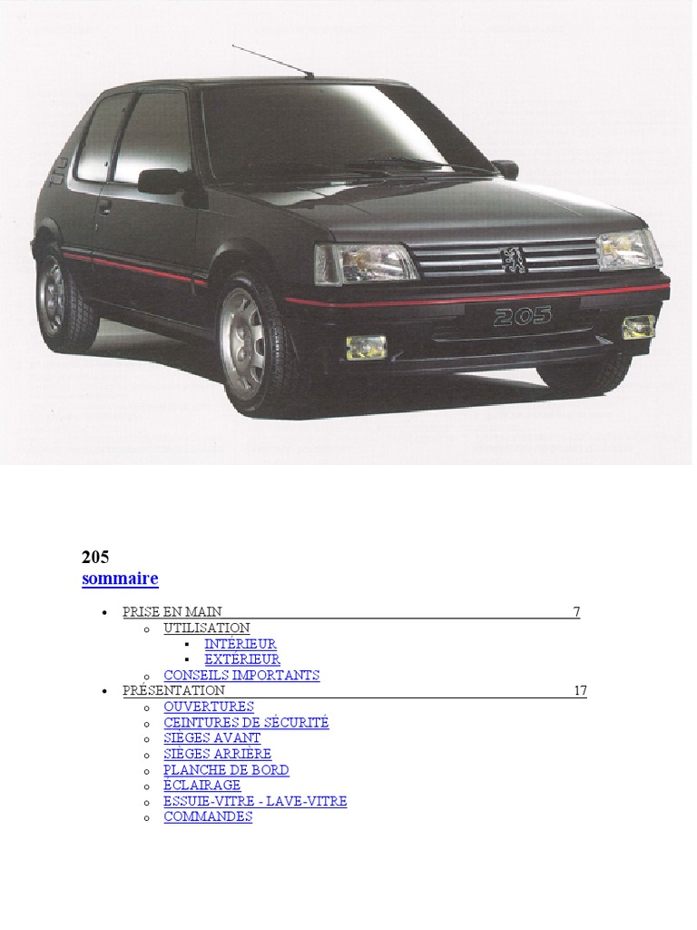 Manuel Peugeot 205 | PDF