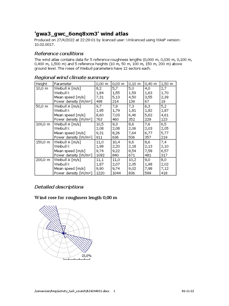 Comprehensive Wind Atlas Data Analysis | PDF