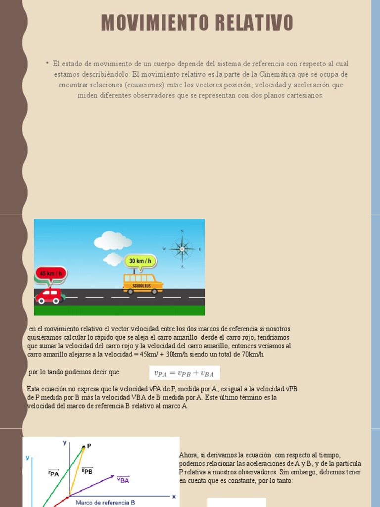 Movimiento Relativo | PDF | Velocidad | Aceleración