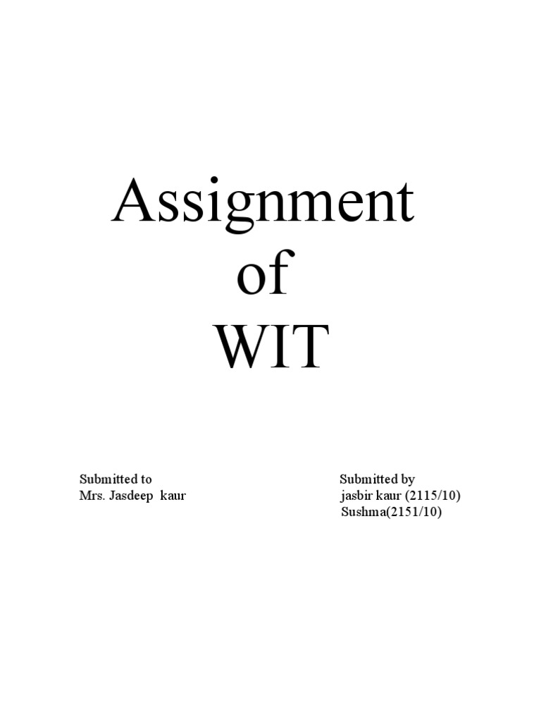 Assignment of WIT | PDF | Telephone | Online Chat
