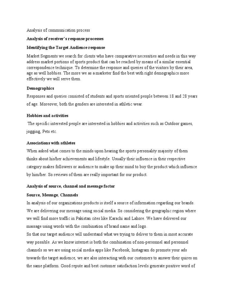 Analysis of Receiver's Response Processes Identifying The Target