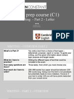 CAE Prep Course (C1) - Writing - Part 2 - Letter