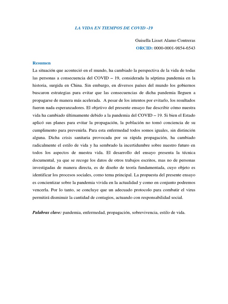 Cambios de Vida por COVID-19 | PDF | Ciencias de la Salud ...