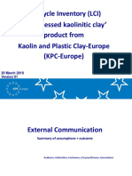 2019 03 20 - KPC LCI - Assumptions & Results - External - Processed Kaolinitic Clay - Rev 01
