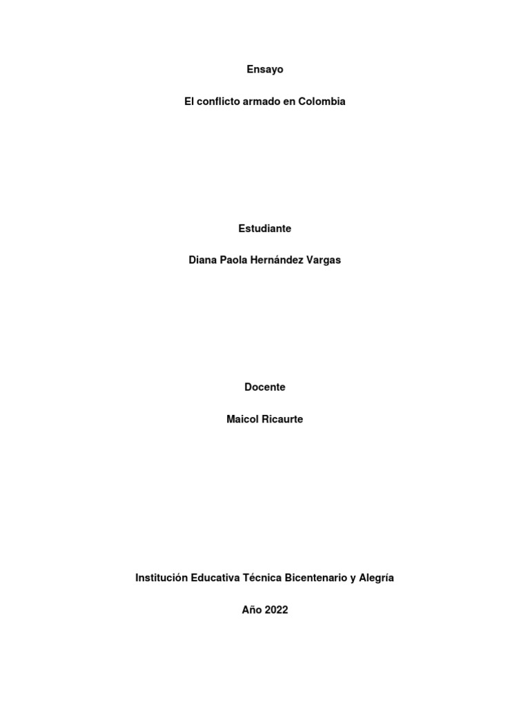 Conflicto armado en Colombia: historia y actores | PDF | Colombia