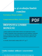 Originea Și Evoluția Limbii Române