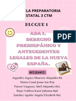 Ada 1. Derecho Prehispanico y Antecedentes Legales de La Nueva España